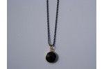 Long necklace with pendant in black crystal